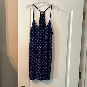 Devi Navy Blue Dress with White Anchors